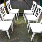 Prachtige Rode Bruine Witte Vintage Retro Formica Stoelen thumbnail 23