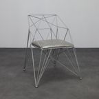 6x Geometric Wire Frame Dining Chairs, Rare thumbnail 4