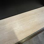 Sidetable / Wandmeubel, Travertin En Messing, Belgochrom 1970'S thumbnail 13
