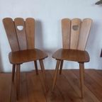 2 Brutalist Vintage Stoelen Frans Jaren 60 thumbnail 2