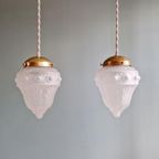 Art Deco Hanglamp In Gesatineerd Glas, 1920-30S thumbnail 4