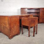 Compleet Wortelhouten Art Deco Bureau thumbnail 3