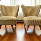 Set Van 2 Vintage Cocktailstoelen / Eenzitjes / Fauteuils thumbnail 4