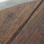 Prachtige Grote Antieke Engelse Pinewood Cricket/ Center Table, Bijzettafel Uit De 19e Eeuw thumbnail 8