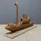 Groot Oud Volkskunst Stoom Schip thumbnail 14