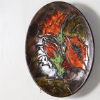 Vintage Keramieken Bord Wandbord Bloemen thumbnail 4