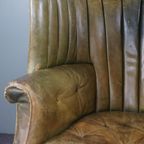 Onvoorstelbaar Mooi Gepatineerde Antieke Wingback Bibliotheekstoel, Oorfauteuil thumbnail 13