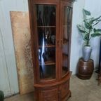 Klassieke ¼ Ronde Hoek Vitrine, Servies Kast thumbnail 4