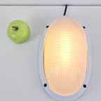 Vintage Simes Buitenlamp Wandlamp Metaal Glas ’80 Italy Wit thumbnail 14