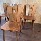 4X Vintage Brutalist Franse Stoelen thumbnail 6