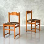 Jaren 70 Eetkamerstoelen Vintage Oranje Retro Riet Prijs P/S thumbnail 2