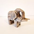 Vintage Olifant Beeld Houten Olifant Beeldje Houtsnijwerk thumbnail 2