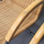 Set Van 4 Vintage Riet En Chroom Design Eetkamerstoelen thumbnail 6