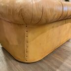 Stoere Oude Antieke / Vintage Chesterfield 2 Zits Bank Cognac Camel thumbnail 9