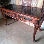 Grote Sidetable, Haltafel, Wandconsole Met Marmeren Blad thumbnail 5