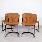 Willy Rizzo Stoelen - Cognac Leder - Cidue Italy thumbnail 11
