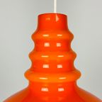 1 Of 4 Midcentury Glass Orange Pendant Light By Peill & Putzler 1960 thumbnail 4