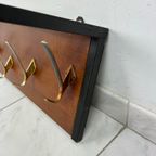 Vintage Mid Century Wandkapstok Met Hoedenrek thumbnail 9