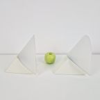 Set 2 Vintage Lumiance Cielo Wandlamp Glas 1980 Italy thumbnail 10