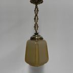 Art Deco Hanglamp Aan Ketting Met Beige Glazen Bol thumbnail 12