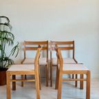 Set 4 Stoere Vintage Deense Eetkamerstoelen Jaren 60 thumbnail 17
