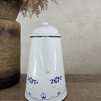 Emaille Witte Grote Koffiepot Met Blauwe Bloemen thumbnail 4