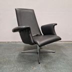 Goldsiegel Vintage Draaifauteuil Zwarte Draaistoel Jare 60 thumbnail 9