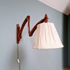 Scandinavische Wandlamp Van Teakhout Met Schaar, Jaren 60 thumbnail 7