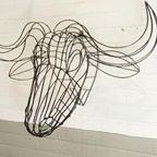 3d Metalen Stier, Draad Kunst, Wanddecoratie thumbnail 7