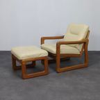 Lounge Chair With Ottoman In Leather By Poul Jeppesen For Holstebro Denmark, 1970S thumbnail 12