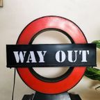 Retro Lamp Verlicht Bord Lichtbak ''Way Out & Welcome'' Yvonne Kwakkel thumbnail 3