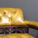 Antiek Leren Victoriaans Chesterfield Leesbankje thumbnail 5
