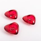 Swedish Art Glass ‘Heart’ Candle Holders With Vases From 1970’S thumbnail 4