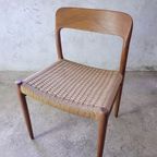 Set Van Zes Model 75 Stoelen In Teak Van N.o. Moller thumbnail 9