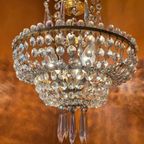 Murano Opaliserende Kristal Pegels Hanglamp Kroonluchter Kristal Vintage thumbnail 4