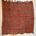 Vintage Antieke Rode Paisley Doek thumbnail 10