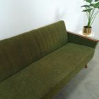 Slaapbank Met Groene Stof En Teakhout thumbnail 7