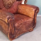 Antieke Stoere Leren Fauteuil thumbnail 5