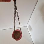 Vintage Roze Créme Hangpot Keramieke Vintage Pot Jaren 70 thumbnail 5