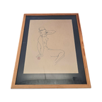 Vintage Chinese Tekening Van Naakte Dame, 2e Helft 20e Eeuw thumbnail 3