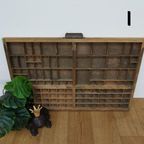 Brocante, Bruine Antieke Houten Letterbak, Wanddecoratie I thumbnail 9