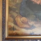 2 X Mother And Child In The Dunes, Signed / J. De Zon (lower Left ) / Oil On Wood thumbnail 4