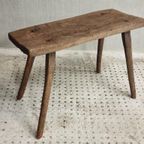 Antieke Landelijke Sidetable Bankje Eikenhout thumbnail 6