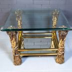 Vintage Brass And Glass Coffee Table, 1960S thumbnail 3