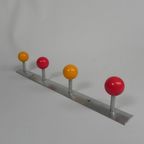 Wandkapstok Met Gekleurde Bollen, Jaren 50 thumbnail 2