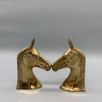 Vintage Boekensteunen Messing Paard thumbnail 2