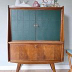 Retro Vintage Teak Fineer Mini Bureau, Bureautje, Desk, Kast thumbnail 21