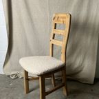 6X Vintage Keuken Stoelen Set , Nieuwe Teddy Boucle Bekleding thumbnail 2