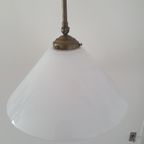 Vintage - Vloerlamp - Staande Lamp - Koper - Opaline Kap thumbnail 20