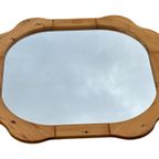 Vintage Spiegel Hout Pinewood Bloem Jaren 70 Design thumbnail 16